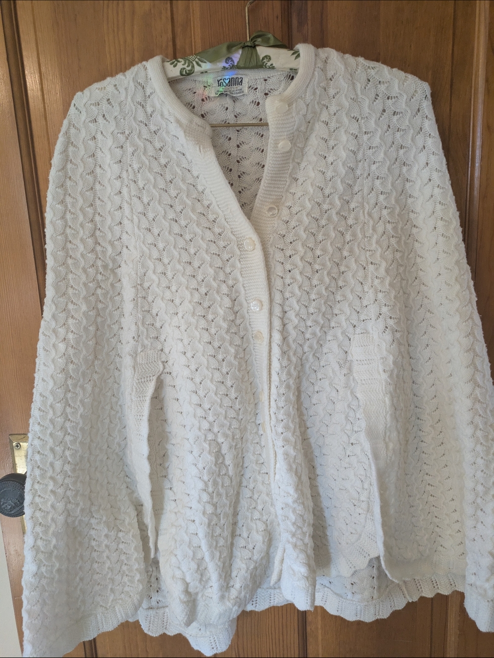 White Knit Button-Front Women's Cardigan Sweater